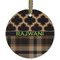 Moroccan & Plaid Frosted Glass Ornament - Round
