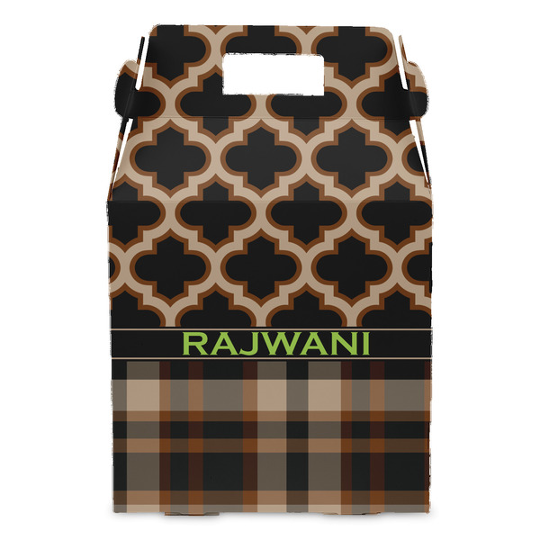 Moroccan & Plaid Gable Favor Box - Front