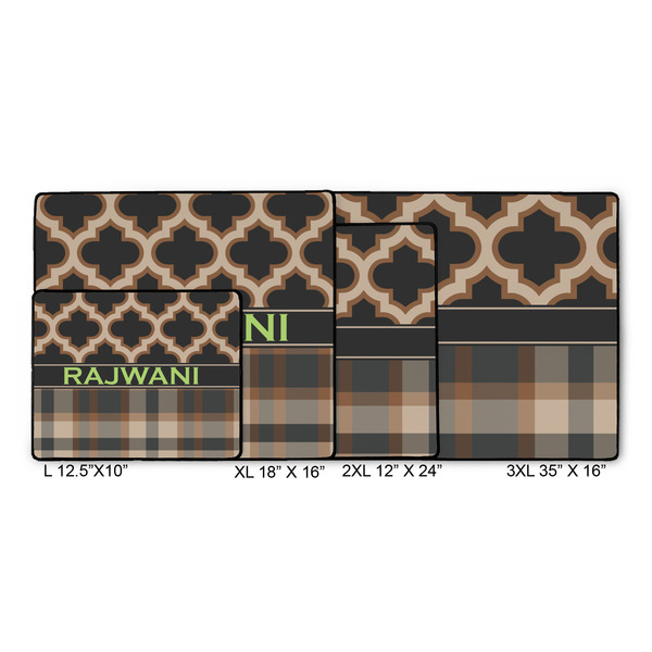 Moroccan & Plaid Gaming Mats - SIZE CHART