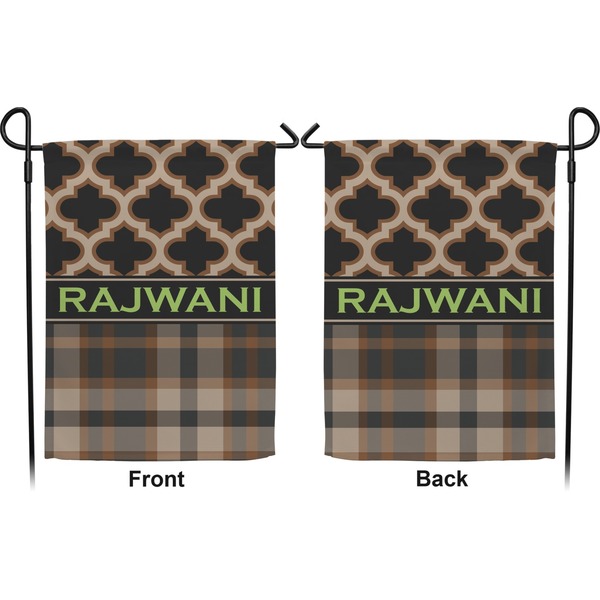 Moroccan & Plaid Garden Flag - Double Sided Front and Back