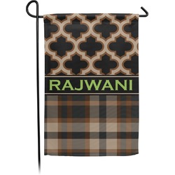 Moroccan & Plaid Small Garden Flag - Double Sided w/ Name or Text
