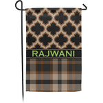 Moroccan & Plaid Small Garden Flag - Single Sided w/ Name or Text