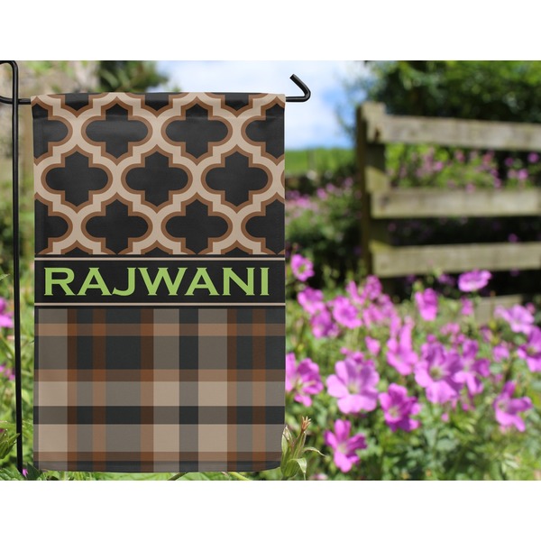 Moroccan & Plaid Garden Flag - Outside In Flowers
