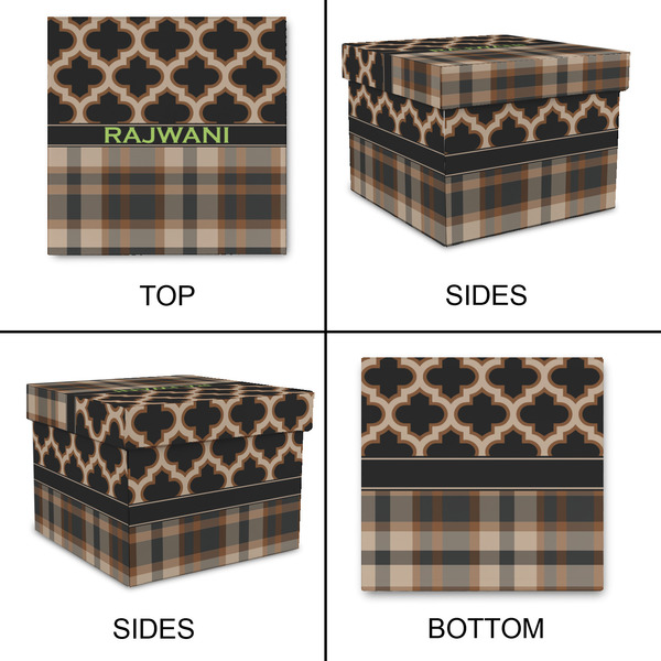 Moroccan & Plaid Gift Boxes with Lid - Canvas Wrapped - Large - Approval