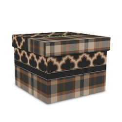 Moroccan & Plaid Gift Box with Lid - Canvas Wrapped - Medium (Personalized)