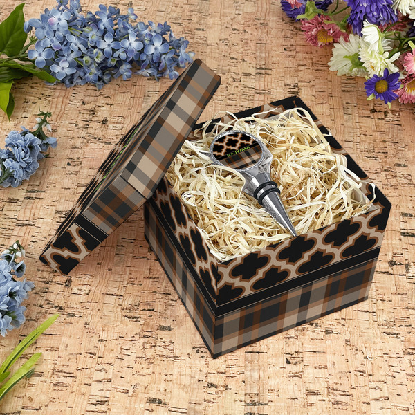 Moroccan & Plaid Gift Boxes with Lid - Canvas Wrapped - Medium - In Context