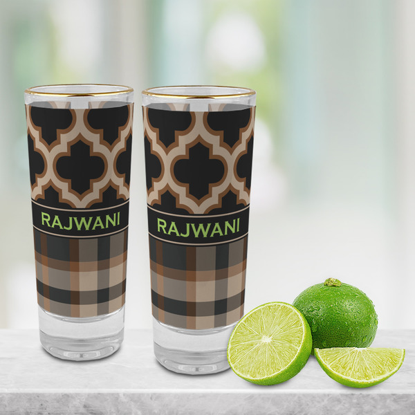 Moroccan & Plaid Glass Shot Glass - 2 oz - LIFESTYLE