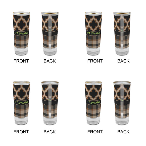 Moroccan & Plaid Glass Shot Glass - 2 oz - Set of 4 - APPROVAL