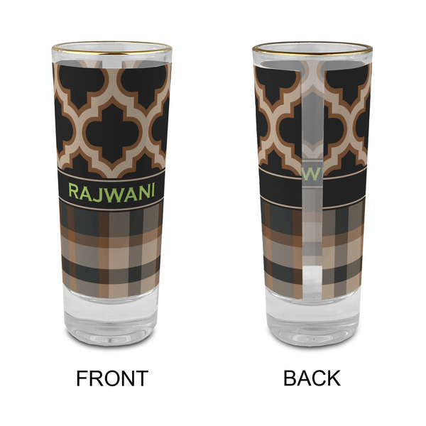 Moroccan & Plaid Glass Shot Glass - 2 oz - Single - APPROVAL