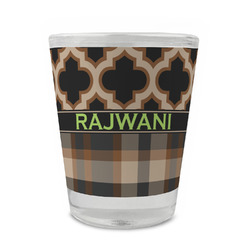 Moroccan & Plaid Glass Shot Glass - 1.5 oz - Set of 4 (Personalized)