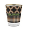 Moroccan & Plaid Glass Shot Glass - 1.5 oz - with Gold Rim - Single (Personalized)