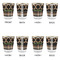 Moroccan & Plaid Glass Shot Glass - with gold rim - Set of 4 - APPROVAL