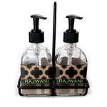 Moroccan & Plaid Glass Soap & Lotion Bottle Set (Personalized)