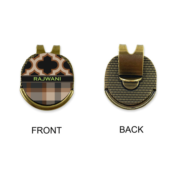 Moroccan & Plaid Golf Ball Hat Clip Marker - Apvl - GOLD