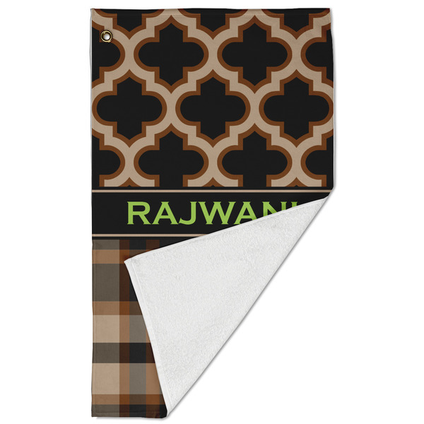 Moroccan & Plaid Golf Towel - Folded (Large)