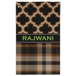 Moroccan & Plaid Golf Towel - Poly-Cotton Blend w/ Name or Text