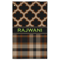 Moroccan & Plaid Golf Towel - Poly-Cotton Blend - Large w/ Name or Text