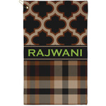 Moroccan & Plaid Golf Towel - Poly-Cotton Blend - Small w/ Name or Text