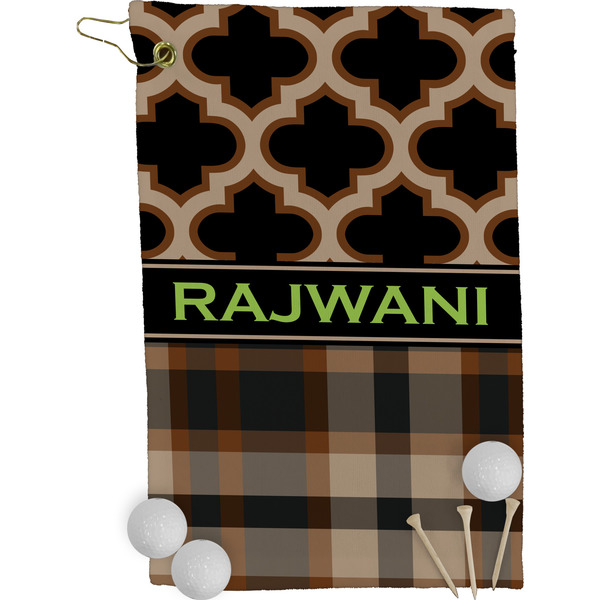 Moroccan & Plaid Golf Towel (Personalized)