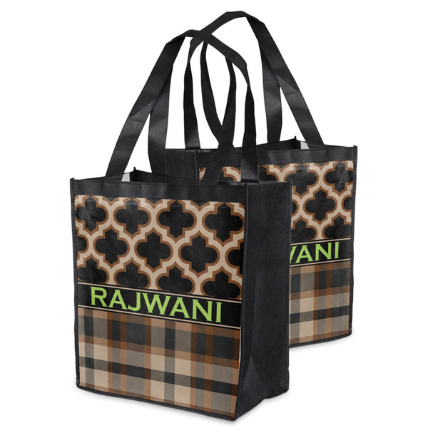 Moroccan & Plaid Grocery Bag - MAIN