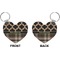Moroccan & Plaid Heart Keychain (Front + Back)