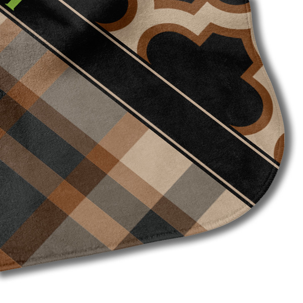 Moroccan & Plaid Hooded Baby Towel- Detail Corner