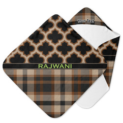Moroccan & Plaid Hooded Baby Towel (Personalized)