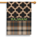 Moroccan & Plaid 28" House Flag - Double Sided (Personalized)