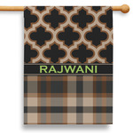 Moroccan & Plaid 28" House Flag - Single Sided (Personalized)
