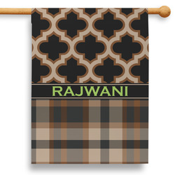 Moroccan & Plaid 28" House Flag - Single Sided (Personalized)