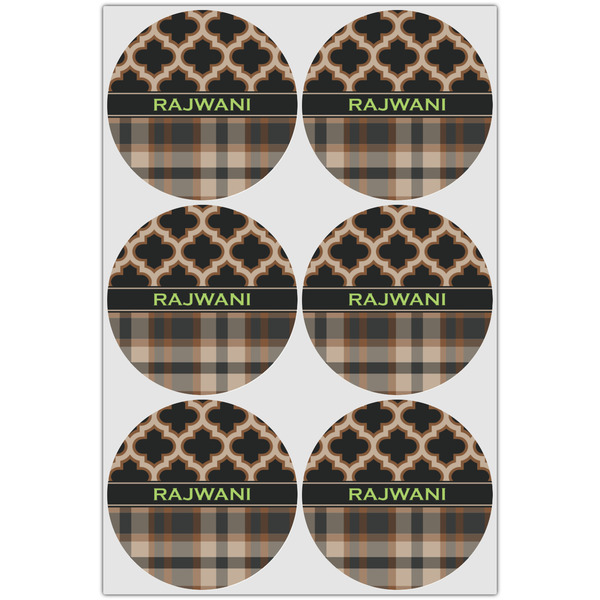 Moroccan & Plaid Icing Circle - Large - Set of 6
