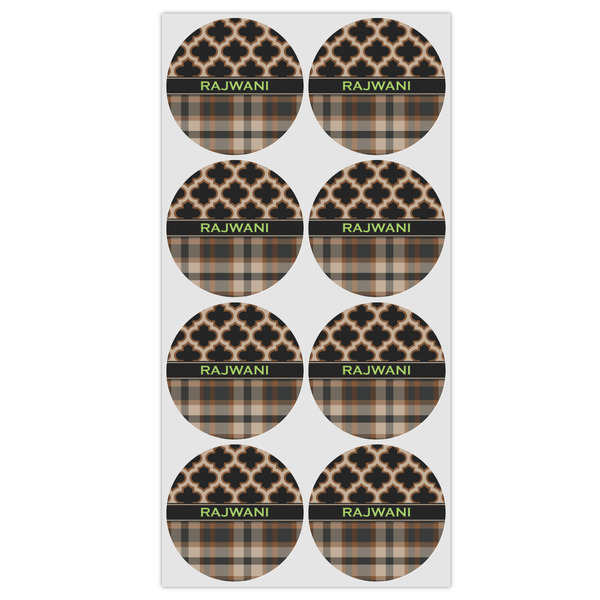 Moroccan & Plaid Icing Circle - Medium - Set of 8