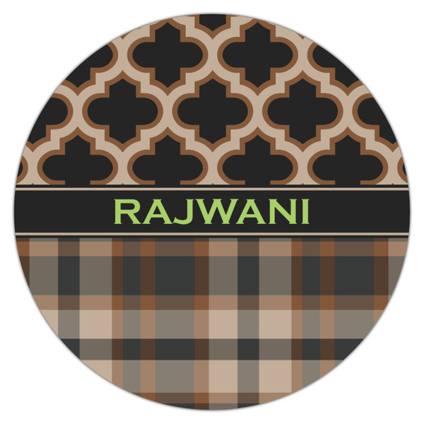 Moroccan & Plaid Icing Circle - Medium - Single