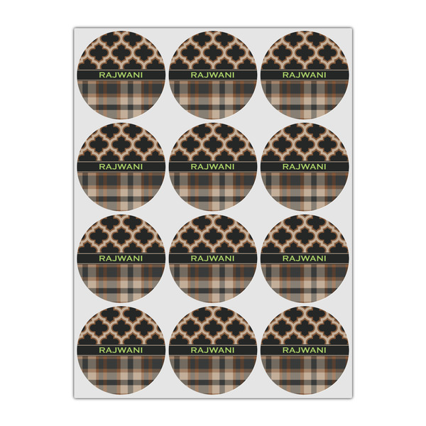 Moroccan & Plaid Icing Circle - Small - Set of 12