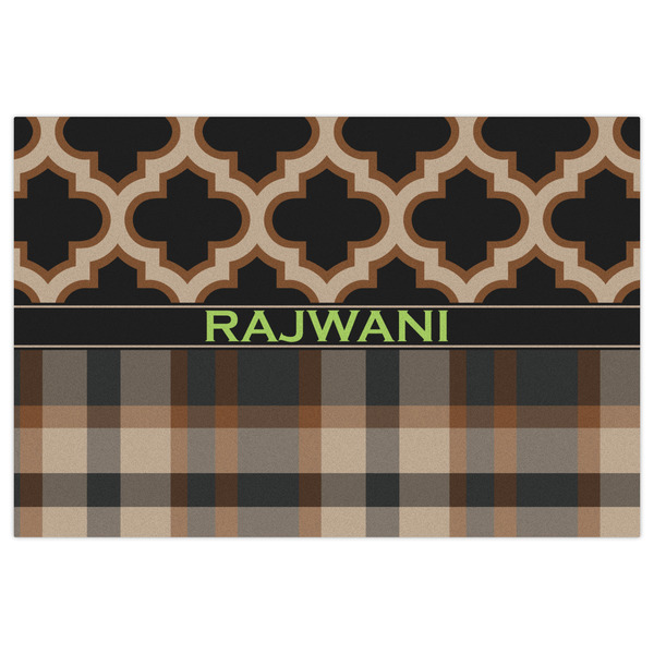 Moroccan & Plaid Indoor / Outdoor Rug - 2'x3' - Front Flat