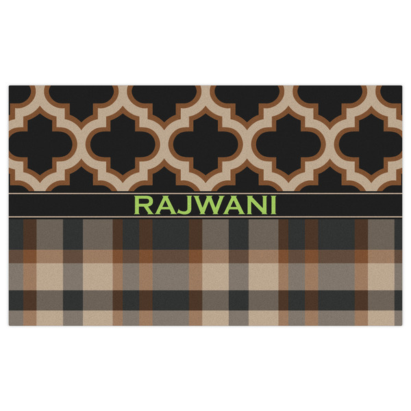 Moroccan & Plaid Indoor / Outdoor Rug - 3'x5' - Front Flat