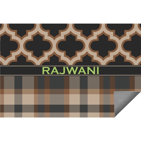 Custom Moroccan & Plaid Indoor / Outdoor Rug - 3'x5' (Personalized)