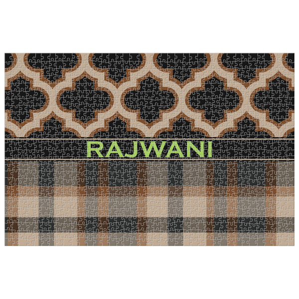 Custom Moroccan & Plaid 1014 pc Jigsaw Puzzle (Personalized)