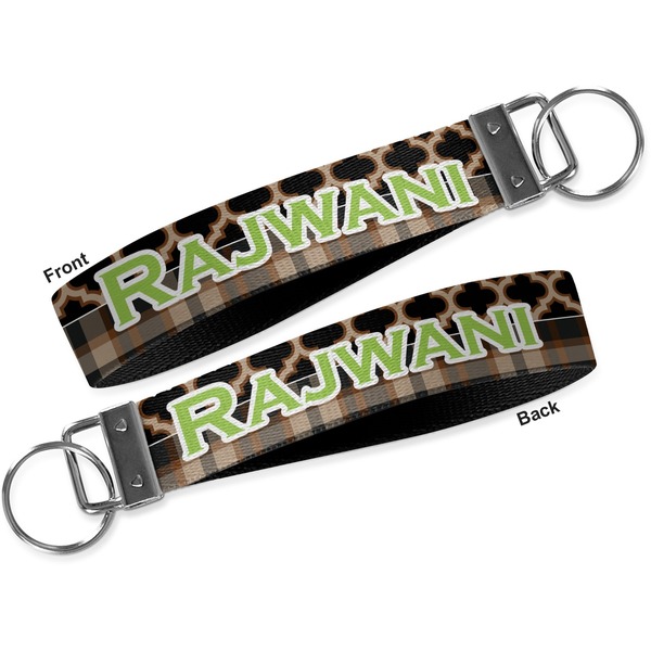 Moroccan & Plaid Key-chain - Metal and Nylon - Front and Back