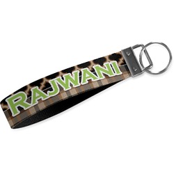 Moroccan & Plaid Webbing Keychain Fob - Large (Personalized)