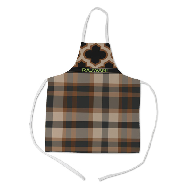 Custom Moroccan & Plaid Kid's Apron w/ Name or Text