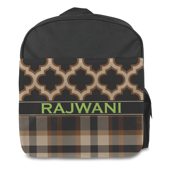 Moroccan & Plaid Kids Backpack - Front