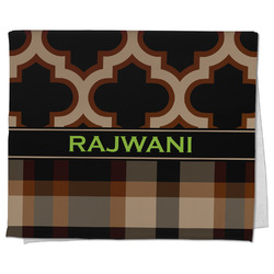 Moroccan & Plaid Kitchen Towel - Poly Cotton w/ Name or Text