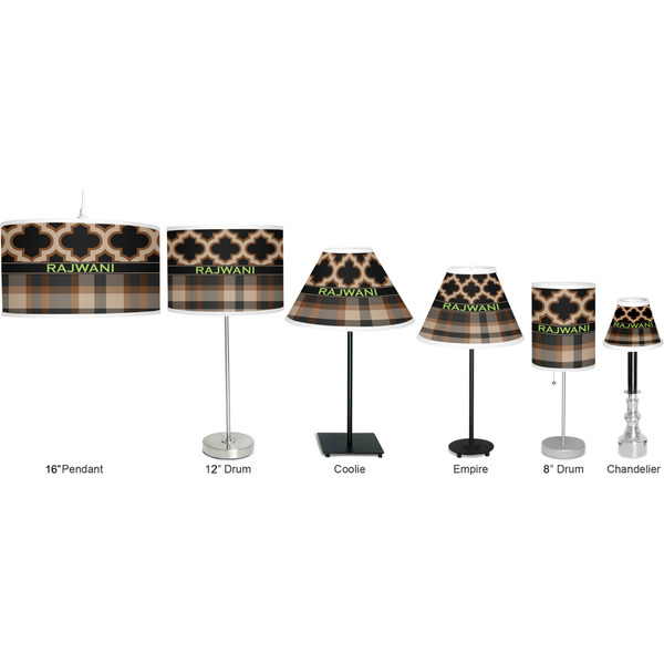 Moroccan & Plaid Lamp Full View Size Comparison