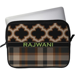 Moroccan & Plaid Laptop Sleeve / Case - 13" (Personalized)