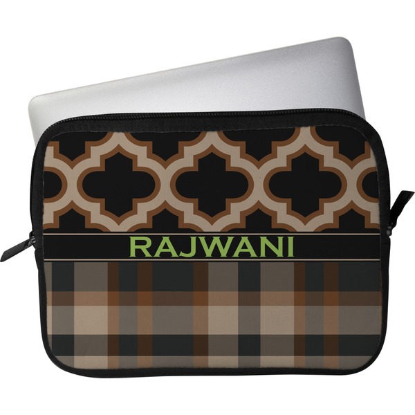 Custom Moroccan & Plaid Laptop Sleeve / Case - 13" (Personalized)