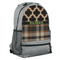 Moroccan & Plaid Large Backpack - Gray - Angled View
