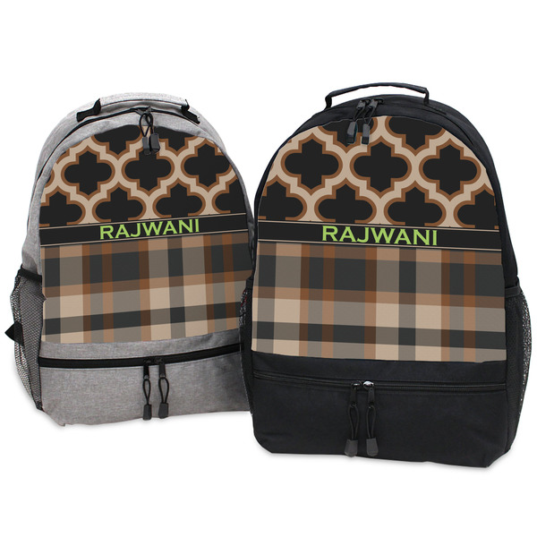 Moroccan & Plaid Large Backpacks - Both