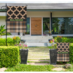 Moroccan & Plaid Large Garden Flag - Single Sided (Personalized)