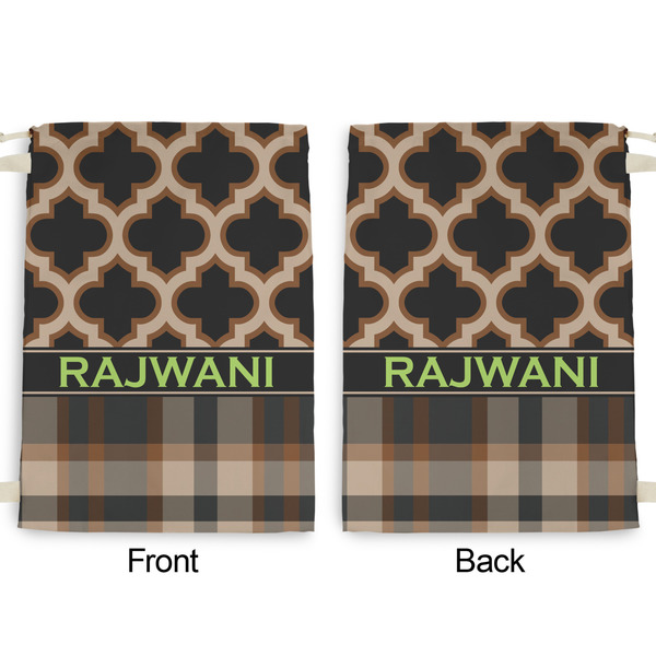 Moroccan & Plaid Large Laundry Bag - Front & Back View